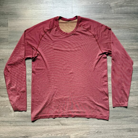 Lululemon Men's Metal Vent Tech Long Sleeve Shirt 2.0 - Red/Yellow - Picture 3 of 9